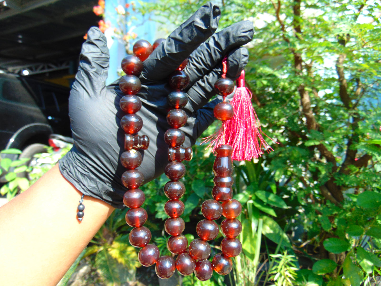 105 gr BIG Tasbih 36 Beads Mesbah Rosary Indonesian Red Amber for Healing TB17i9