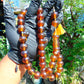 102 gr Big Tasbih Mesbah Rosary 33+2 Beads 18 mm Indonesian Yellow Red Amber for Healing Collection TB17i17