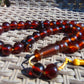 102 gr Big Tasbih Mesbah Rosary 33+2 Beads 18 mm Indonesian Cherry Red Amber for Healing Collection TB17i12