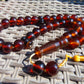 102 gr Big Tasbih Mesbah Rosary 33+2 Beads 18 mm Indonesian Cherry Red Amber for Healing Collection TB17i12