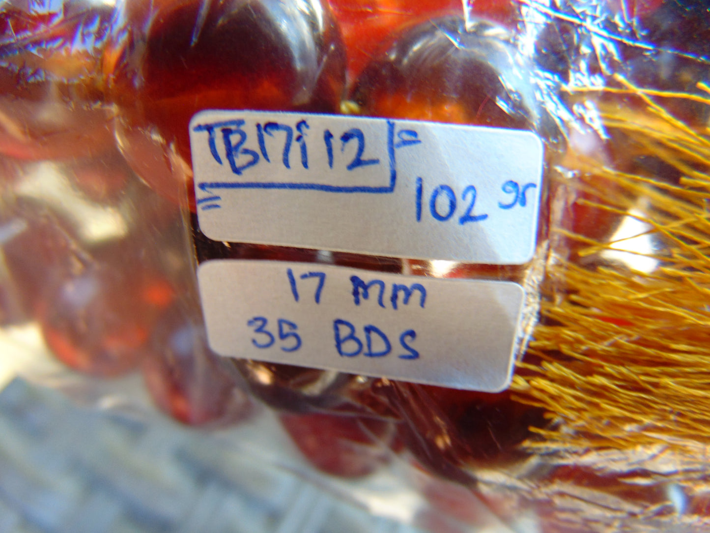 102 gr Big Tasbih Mesbah Rosary 33+2 Beads 18 mm Indonesian Cherry Red Amber for Healing Collection TB17i12