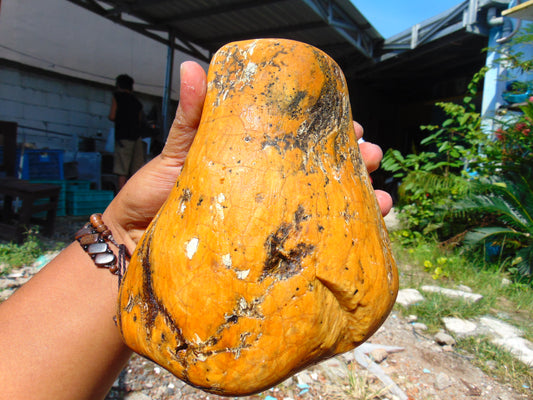 726 gram Polished Indonesia Yellow Aromatic Amber for Healing 26AYE21