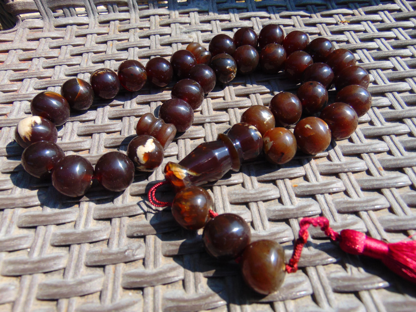 143 gr BIG Tasbih 33+3 Beads Mesbah Rosary Indonesian Caramel Amber for Healing FR27