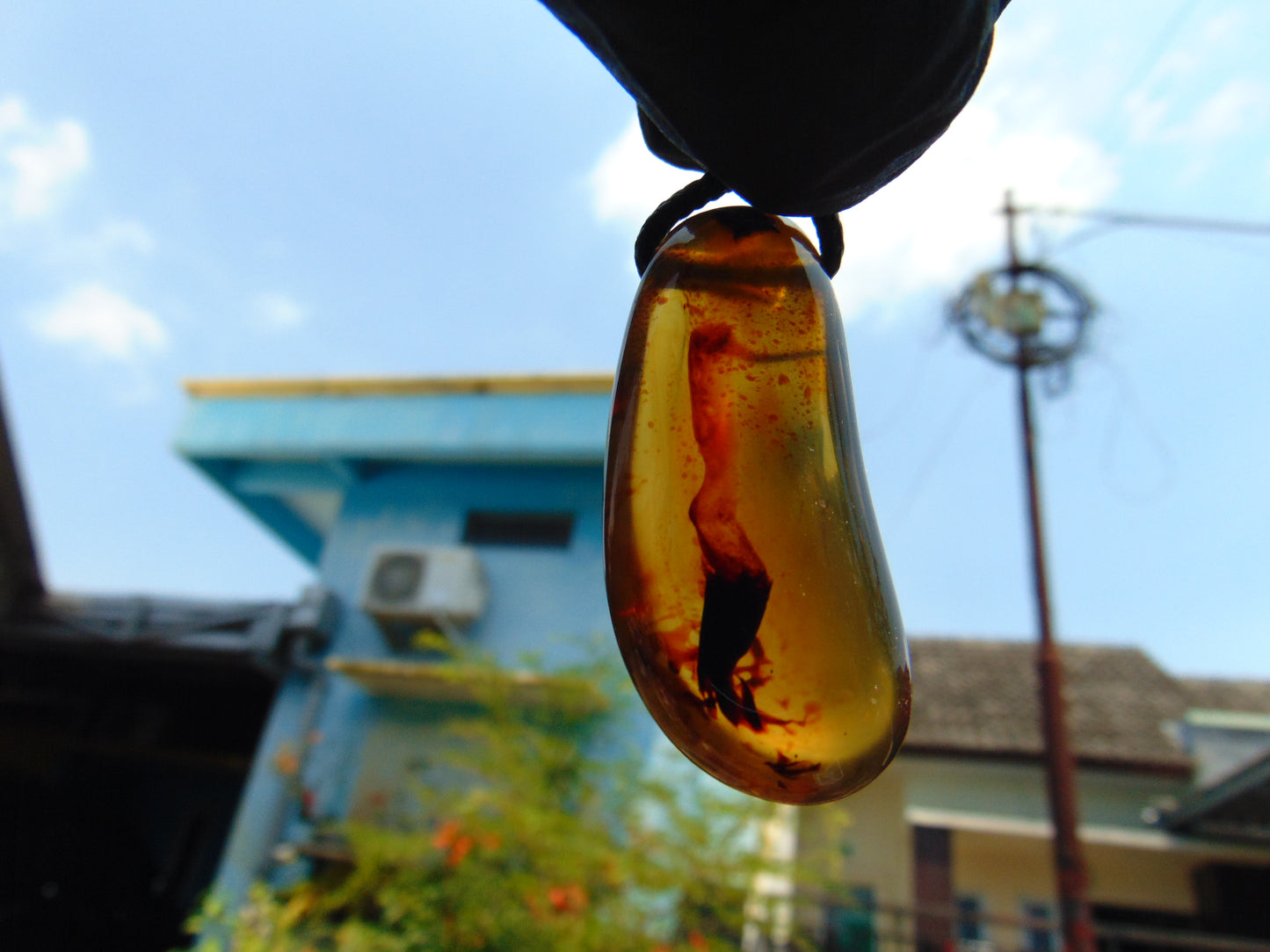 6 gr Pendant Indonesian  Blue Amber for Healing A48