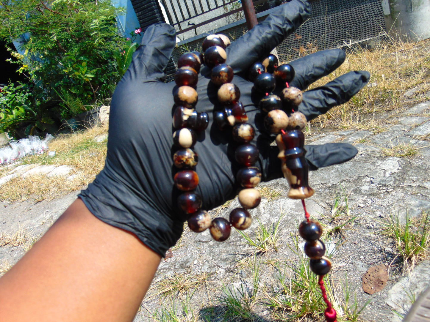 76 gr Tasbih Mesbah Rosary 33+3 Beads 16 mm Indonesian Dark White Amber for Healing FR23
