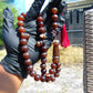 77 gr Tasbih Mesbah Rosary 33+3 Beads 16 mm Indonesian Red Amber for Healing FR22