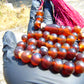 47 gr Hand Tasbih 33+3 Beads 12 mm Indonesian Yellow Red Bluish Amber for Healing TB12i3