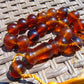 53 gr Hand Tasbih 17+1 Beads 16 mm Indonesian Yellow Red Bluish Amber for Healing BT11