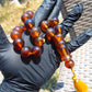53 gr Hand Tasbih 17+1 Beads 16 mm Indonesian Yellow Red Bluish Amber for Healing BT11
