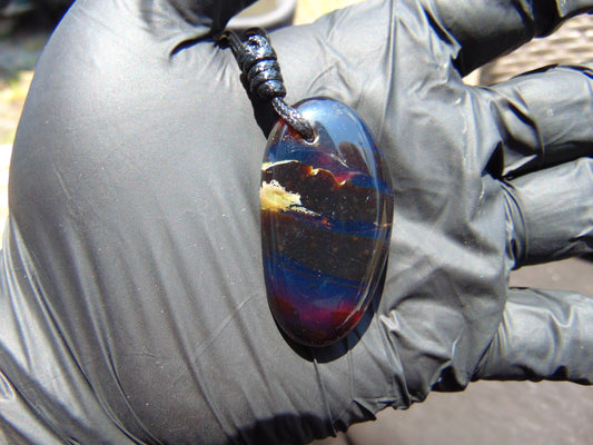 7 gr Pendant Indonesian  Blue Amber for Healing A58