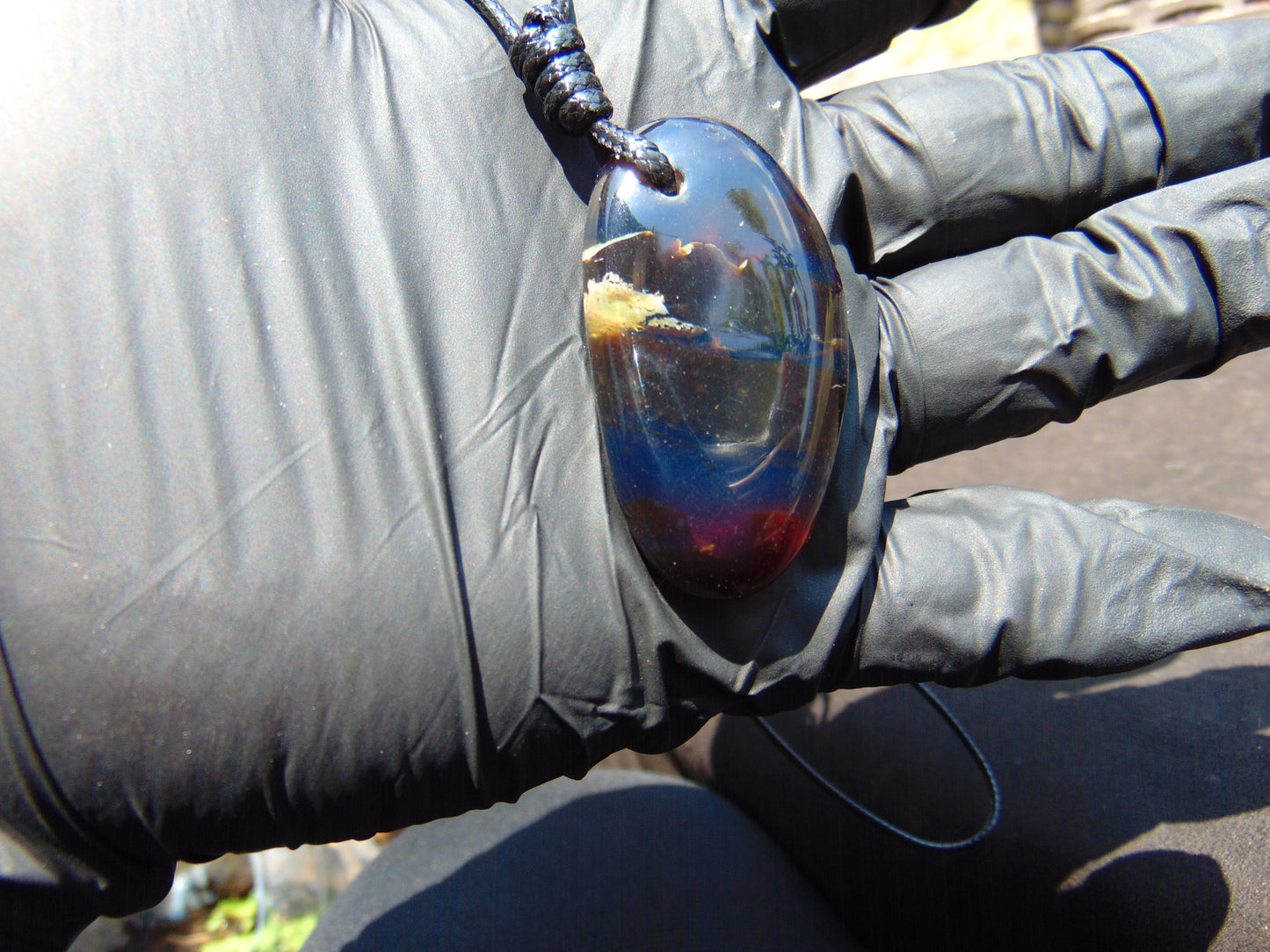 7 gr Pendant Indonesian  Blue Amber for Healing A58