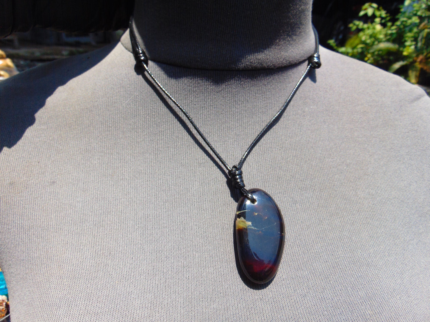 7 gr Pendant Indonesian  Blue Amber for Healing A58
