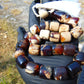 74 gr Komboloi Rosary 22+1 Beads 15x16 mm Indonesian Red White Amber for Healing CO11