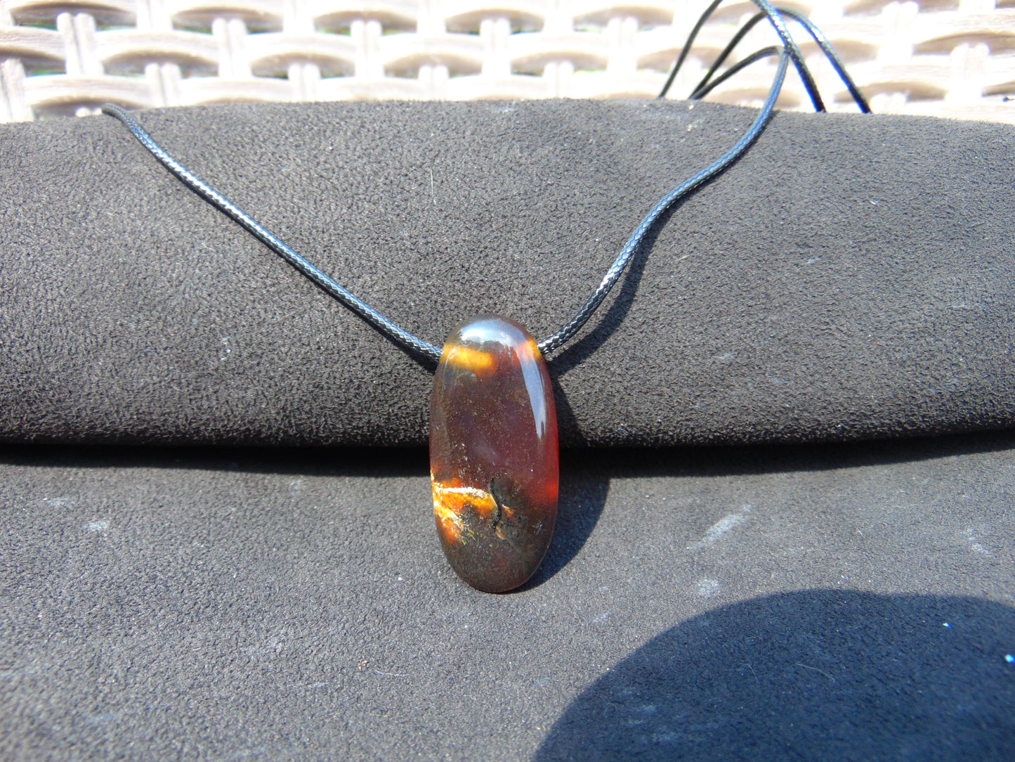 8 gram Teardrop Pendant Indonesian Purple Red Amber for Healing Y1