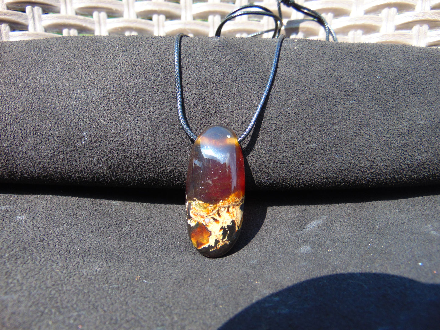 8 gram Teardrop Pendant Indonesian Purple Red Amber for Healing Y1