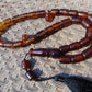74 gr Komboloi Rosary 33+2 Beads 13x18 mm Indonesian Yellow Red Amber for Healing TT40