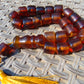 72 gr Komboloi Rosary 22+1 Beads 15x16 mm Indonesian Yellow Bluish Amber for Healing CO9