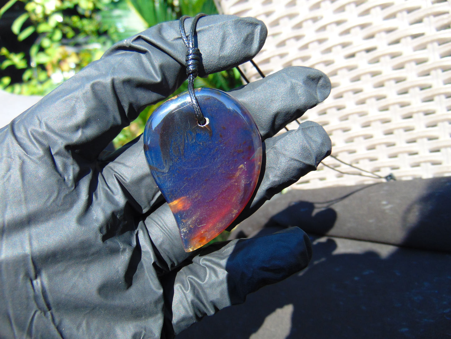 13 gr Comma Pendant Indonesian Blue Amber for Healing 25Y21