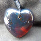 36.6 gr Heart Pendant Indonesian blue Amber for Healing N4