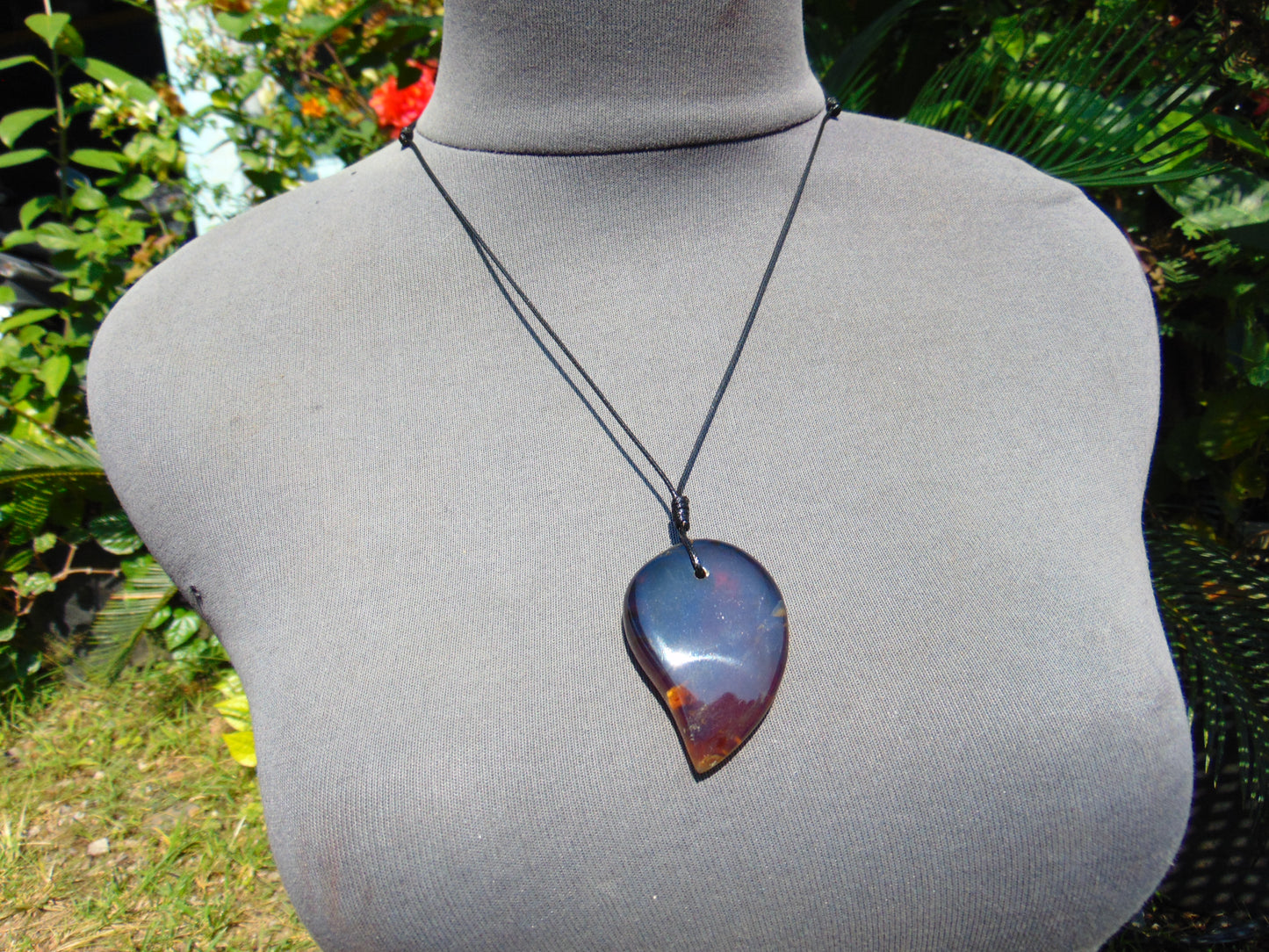 13 gr Comma Pendant Indonesian Blue Amber for Healing 25Y21