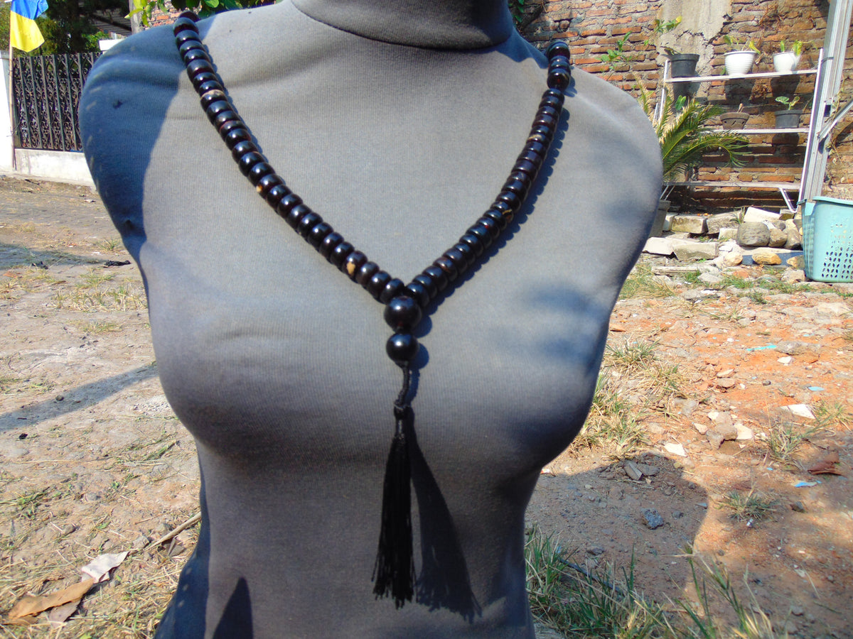 110 gram 108 Rosary Mala Buddha for Yoga and Meditation Indonesian Yellow Blue Amber for Healing 26my2