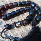 81 gr Komboloi Rosary 22+1 Beads 15x16 mm Indonesian Black Amber for Healing FR35