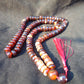 92 gram 108 Rosary Mala Buddha for Yoga and Meditation Indonesian Red White Amber for Healing 26my3