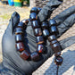 81 gr Komboloi Rosary 22+1 Beads 15x16 mm Indonesian Black Amber for Healing FR35