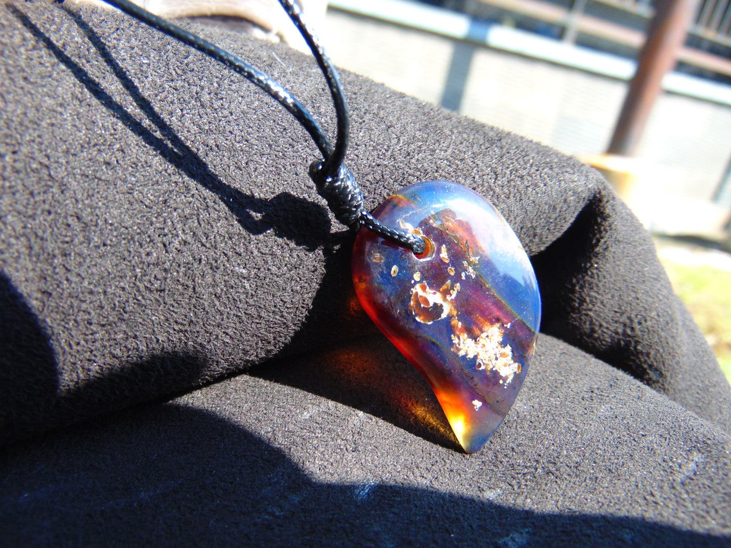 4 gr Comma Pendant Indonesian Blue Amber for Healing 25Y23