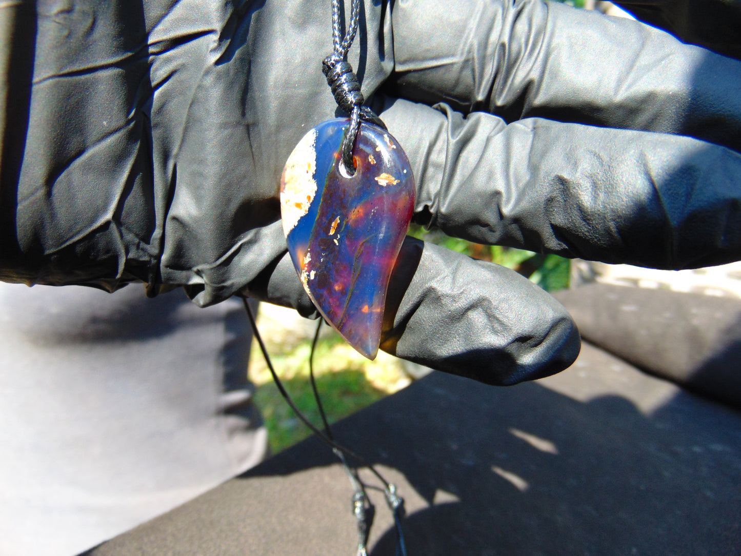 4 gr Comma Pendant Indonesian Blue Amber for Healing 25Y23