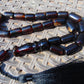 54 gr Komboloi Rosary 22+1 Beads 12x15 mm Indonesian Black Amber for Healing CO18