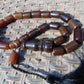 55 gr Komboloi Rosary 22+1 Beads 15x15 mm Indonesian Red Brown Amber for Healing CO19