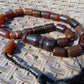 55 gr Komboloi Rosary 22+1 Beads 15x15 mm Indonesian Red Brown Amber for Healing CO19