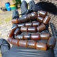 55 gr Komboloi Rosary 22+1 Beads 15x15 mm Indonesian Red Brown Amber for Healing CO19