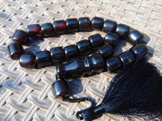 75 gr Komboloi Rosary 22+1 Beads 15x16 mm Indonesian Cherry Red Amber for Healing CO5