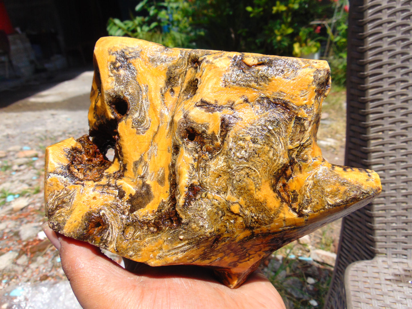895 gram Polished Indonesia Yellow Aromatic Amber for Healing 26AYE46