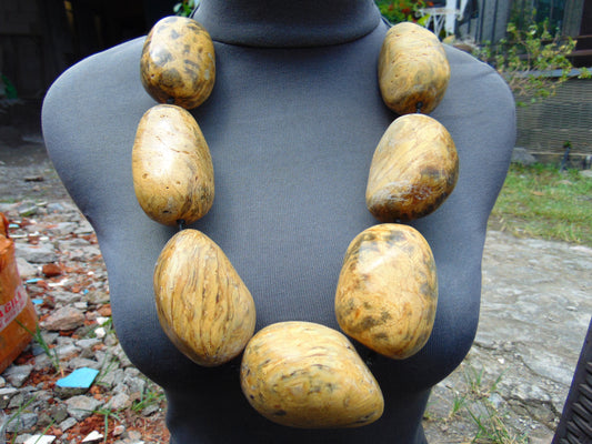 491 gr Big Necklace Indonesian Yellow Aromatic Amber for Healing AR7K1