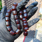 74 gr Komboloi Rosary 22+1 Beads 15x16 mm Indonesian Red Amber for Healing CO12