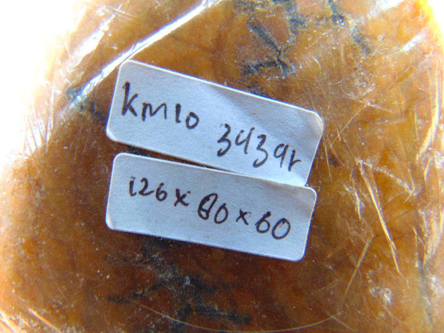 343 gram Polished Indonesia Yellow Aromatic Amber for Healing KM10
