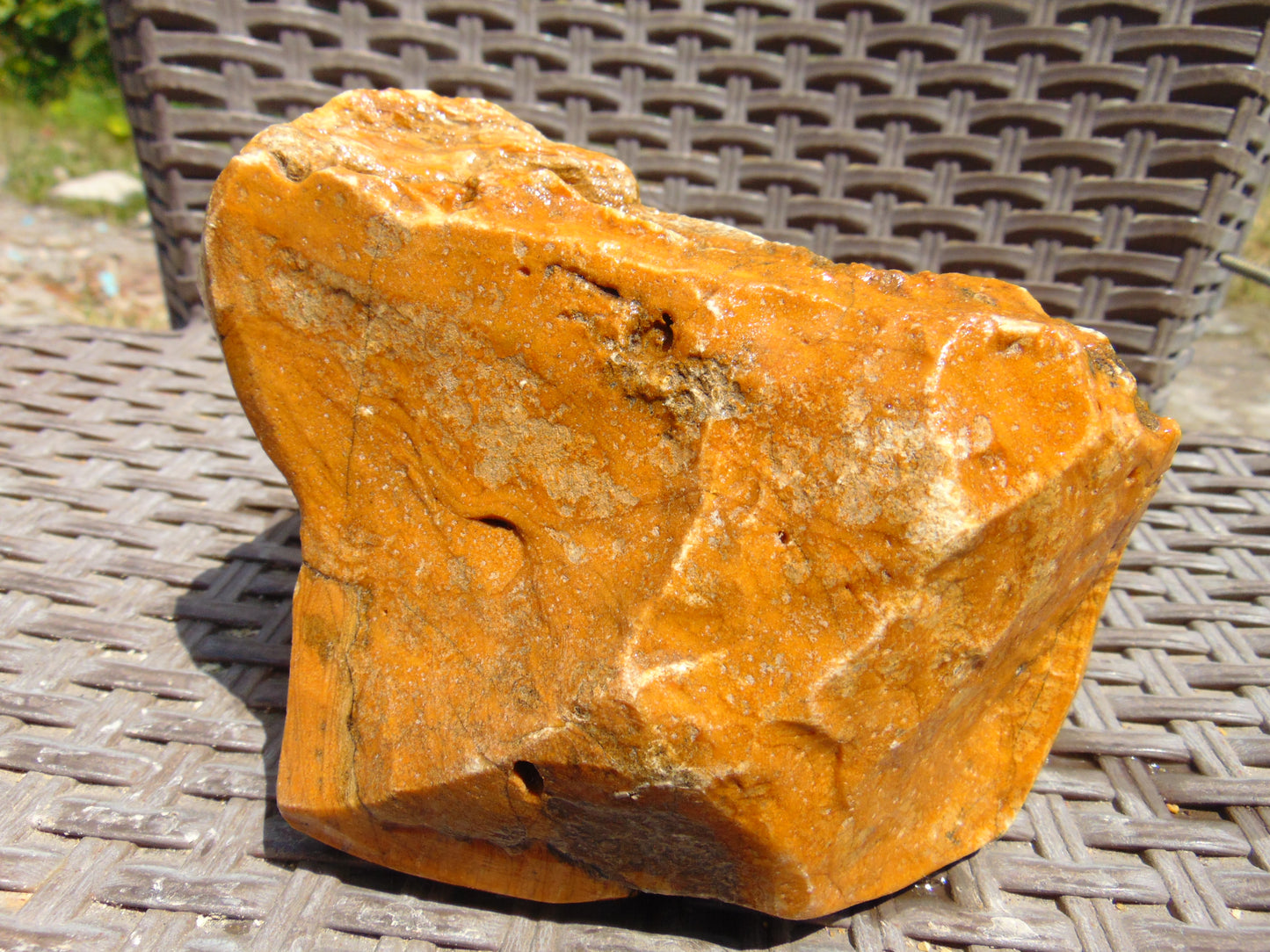 769 gram Polished Indonesia Yellow Aromatic Amber for Healing K812