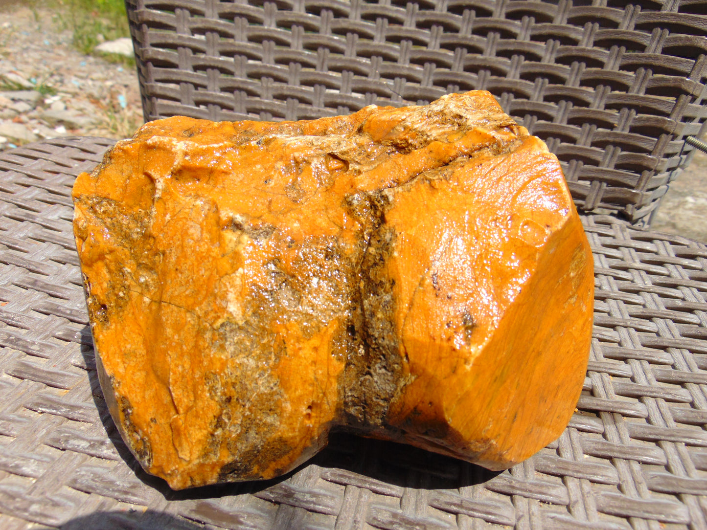 769 gram Polished Indonesia Yellow Aromatic Amber for Healing K812