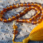 28 gr Hand Tasbih 33+2 Beads 10 mm Indonesian Yellow Bluish Amber for Healing TB10i7