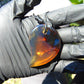 18 gr Comma Pendant Indonesian Blue Amber for Healing 25Y11