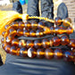 28 gr Hand Tasbih 33+2 Beads 10 mm Indonesian Yellow Bluish Amber for Healing TB10i7
