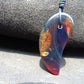 11 gr Comma Pendant 49x39x29  mm Indonesian Blue Amber for Healing PCN633