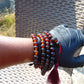73 gram 108 Beads 10 mm Mala Buddha for Yoga and Meditation Indonesian Dark Red Amber for Healing MB13