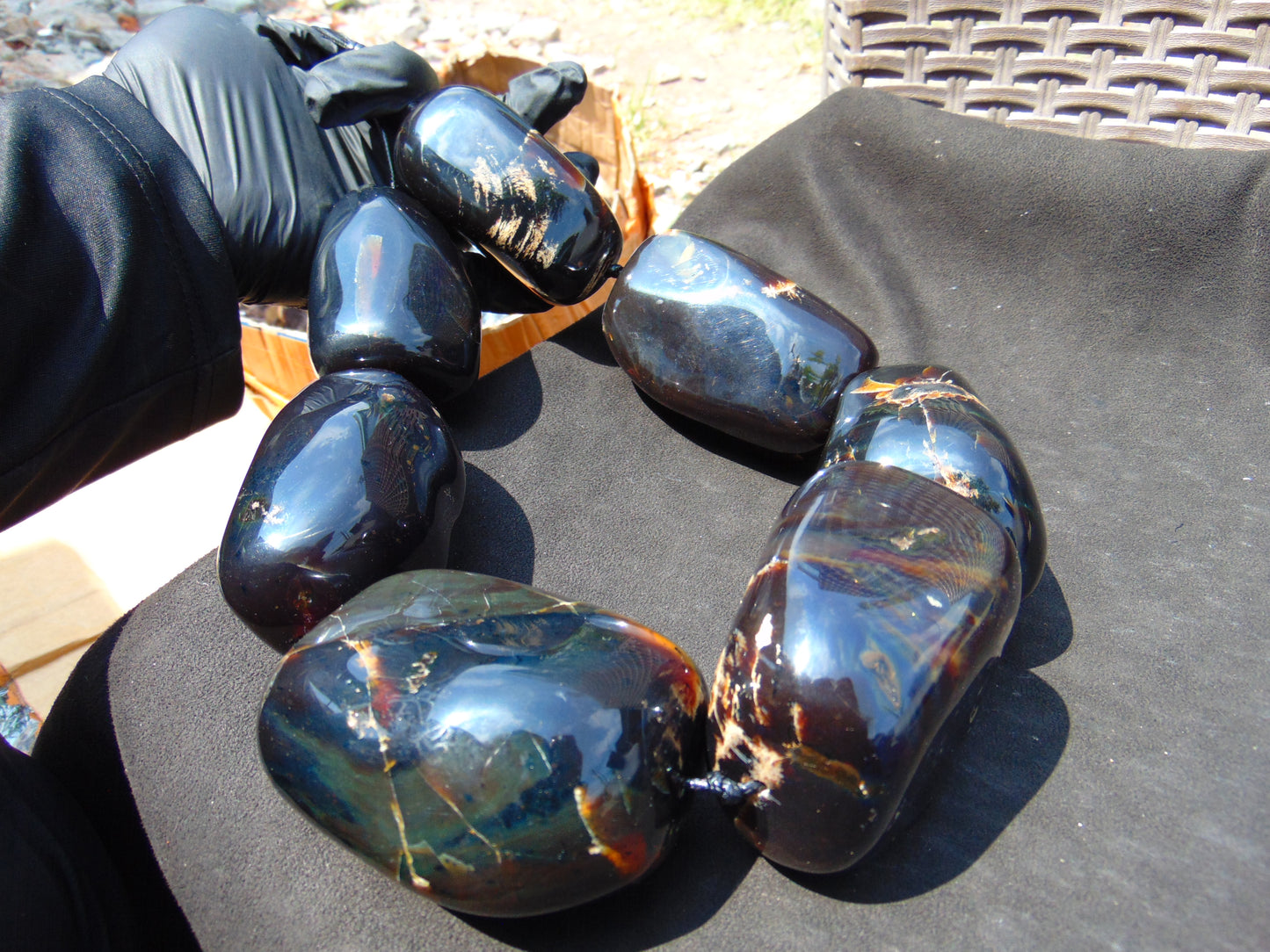 971 gr Big Necklace Indonesian Amber for Healing A7K73