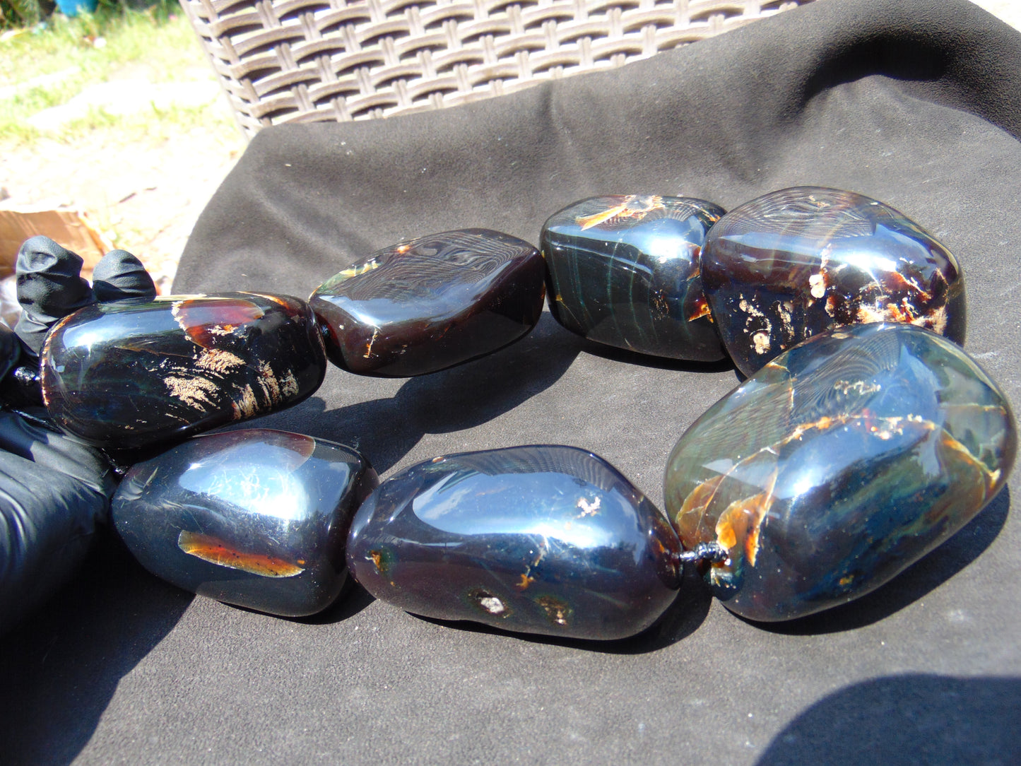 971 gr Big Necklace Indonesian Amber for Healing A7K73