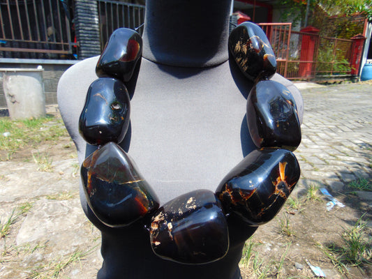 971 gr Big Necklace Indonesian Amber for Healing A7K73