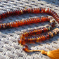 84 gram 108 Mala Buddha Necklace for Yoga Meditation Indonesian Yellow White Amber for Healing MB23